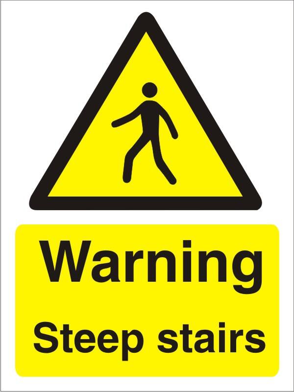 Warning Sign Steep Stairs Adhesive Plastic 40 x 30 cm