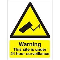 Warning Sign Site Under 24 Hour Surveillance Adhesive Vinyl 40 x 30 cm