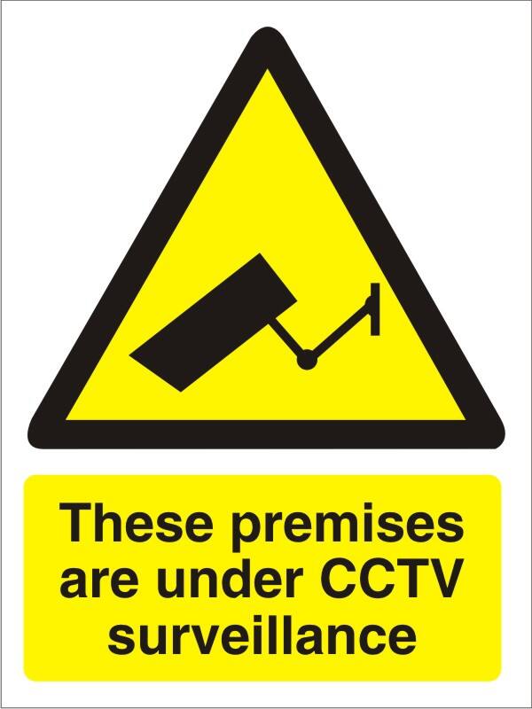 Warning Sign Under CCTV Adhesive Vinyl 30 x 20 cm
