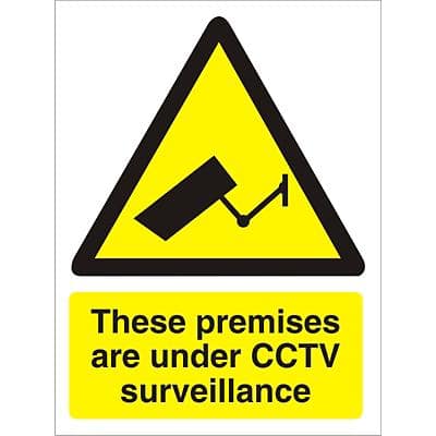 Warning Sign Under CCTV Plastic 40 x 30 cm