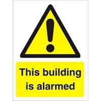 Warning Sign Building Alarmed Adhesive Plastic 30 x 20 cm