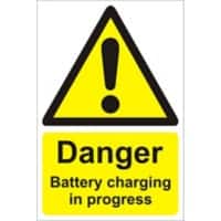 Warning Sign Battery Charging Adhesive Plastic 60 x 40 cm