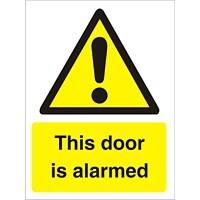 Warning Sign Door Alarmed Vinyl 20 x 15 cm