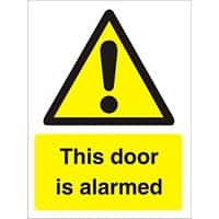 Warning Sign Door Alarmed Vinyl 30 x 20 cm