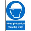 Mandatory Sign Head Protection Plastic 60 x 40 cm