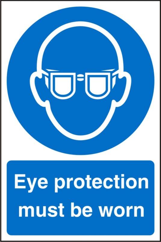 Mandatory Sign Eye Protection Adhesive Plastic 60 x 40 cm
