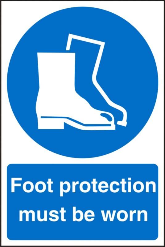 Mandatory Sign Foot Protection Adhesive Plastic 60 x 40 cm
