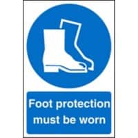 Mandatory Sign Foot Protection Adhesive Plastic 60 x 40 cm