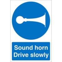 Mandatory Sign Sound Horn Adhesive Plastic 60 x 40 cm