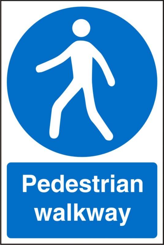 Mandatory Sign Walkway Adhesive Plastic 60 x 40 cm