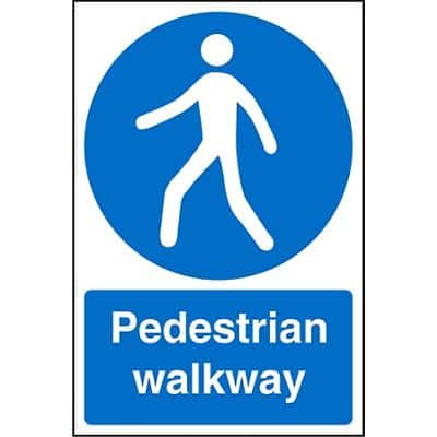 Mandatory Sign Walkway Plastic 60 x 40 cm
