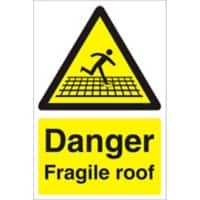 Mandatory Sign Fragile Roof Plastic 60 x 40 cm