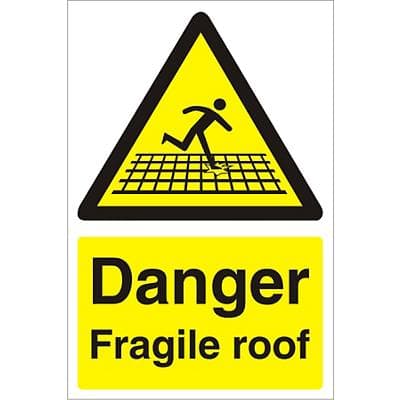 Mandatory Sign Fragile Roof Plastic 60 x 40 cm