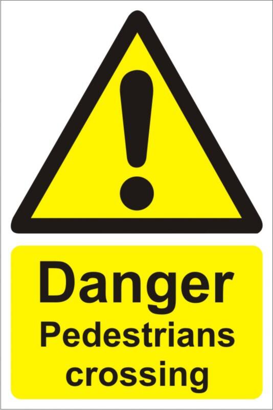 Warning Sign Pedestrians Adhesive Plastic 60 x 40 cm