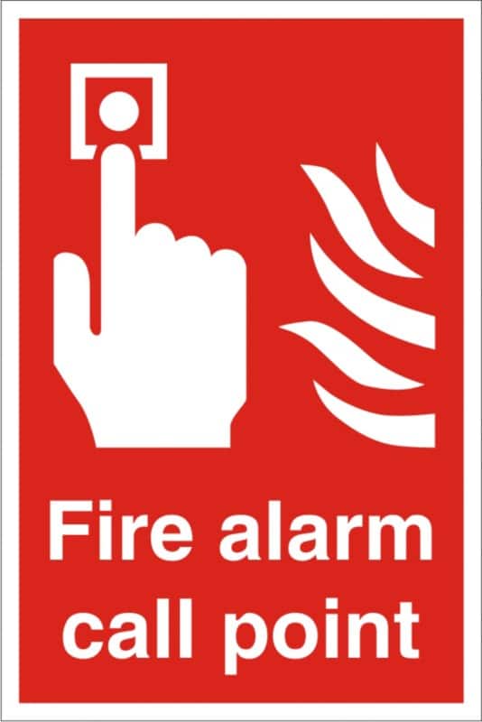 Fire Information Sign Fire Point Adhesive Plastic 60 x 40 cm