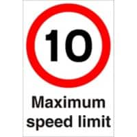 Road Sign 10 Mph Plastic 60 x 40 cm