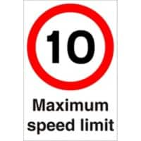 Road Sign 10 Mph Plastic 60 x 40 cm