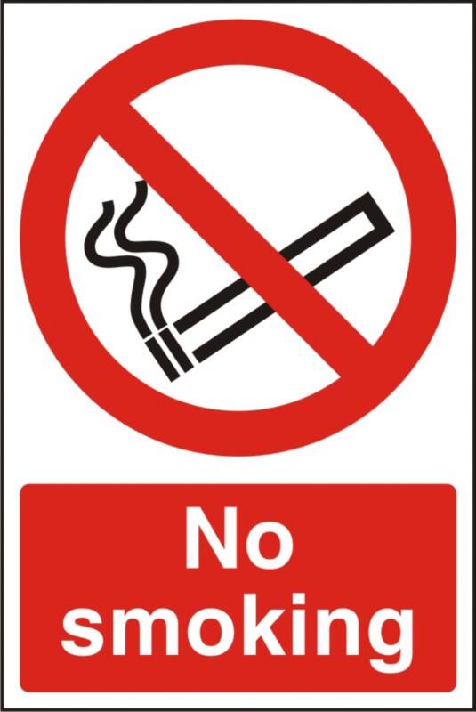 Warning Sign No Smoking Adhesive Plastic 60 x 40 cm