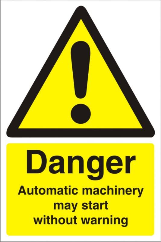 Warning Sign Automatic Machinery Adhesive Plastic 60 x 40 cm