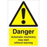 Warning Sign Automatic Machinery Plastic 60 x 40 cm