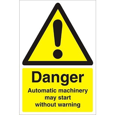 Warning Sign Automatic Machinery Plastic 60 x 40 cm