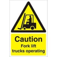 Mandatory Sign Fork Lift Trucks Plastic 60 x 40 cm