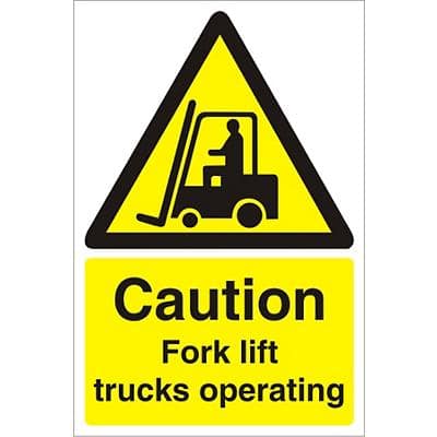 Mandatory Sign Fork Lift Trucks Plastic 60 x 40 cm