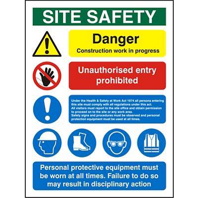 Site Sign Construction Site Safety Fluted Board 60 x 45 cm | Viking ...