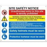 Construction Site Sign Site Safety PVC 45 x 60 cm