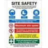 Site Sign Site Safety Fluted Board Self Adhesive 60 x 45 cm