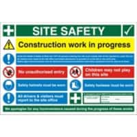 Site Sign Site Safety Fluted Board 60 x 90 cm
