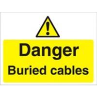 Warning Sign Buried Cables Fluted Board 30 x 40 cm