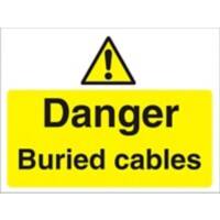 Warning Sign Buried Cables Freestanding Corrugated Board 45 x 60 cm
