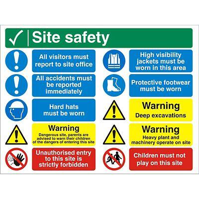 Construction Site Sign Site Safety Fluted Board Assorted 45 x 60 cm ...