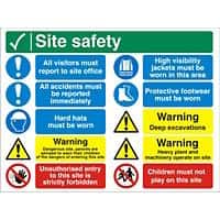 Construction Site Sign Site Safety Fluted Board Assorted 45 x 60 cm