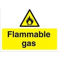 Warning Sign Flammable Gas Freestanding Corrugated Board 45 x 60 cm