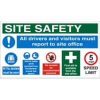 Site Sign Site Safety Fluted Board 45 x 80 cm