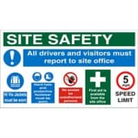 Site Sign Site Safety Fluted Board 45 x 80 cm