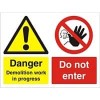 Warning Sign Danger Demolition Freestanding Corrugated Board 45 x 60 cm