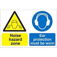 Warning Sign Noise Hazard PVC 30 x 40 cm