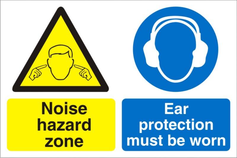 Warning Sign Noise Hazard Freestanding PVC (Polyvinyl Chloride) 45 x 60 cm