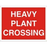Const Site Safety Board Heavy Plant Corssing PVC 45 x 60 cm