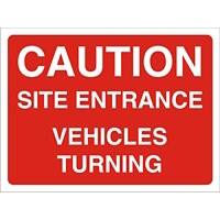 Site Sign Caution: Site Entrance Fluted Board 45 x 60 cm