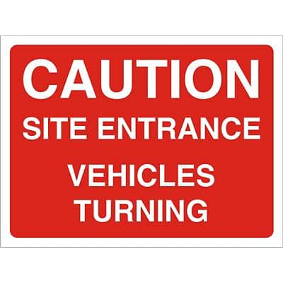 Site Sign Caution: Site Entrance Fluted Board 45 x 60 cm