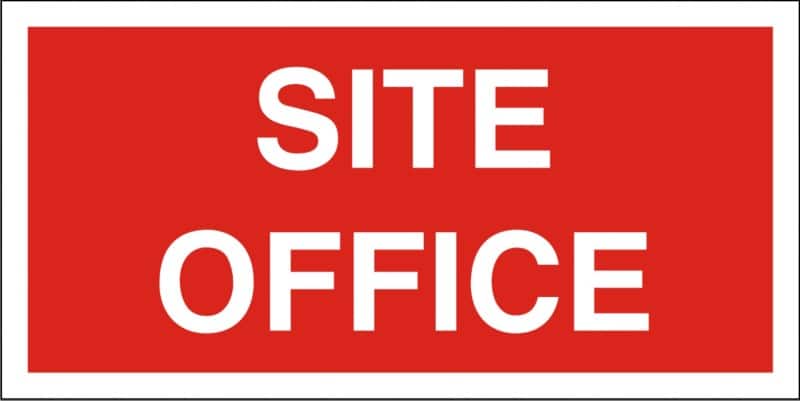 Information Sign Site Office Freestanding PVC (Polyvinyl Chloride) 20 x 40 cm