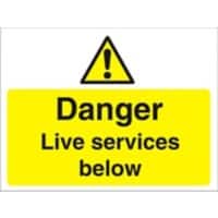 Warning Sign Live Services Freestanding PVC (Polyvinyl Chloride) 30 x 40 cm