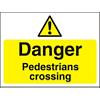 Warning Sign Pedestrians Crossing Fluted Board 30 x 40 cm