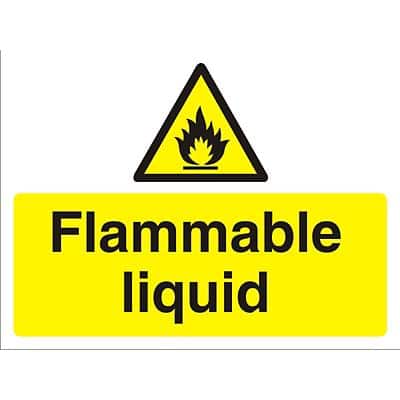 Warning Sign Flammable Liquid Fluted Board 45 x 60 cm