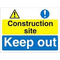 Site Sign Construction Site Fluted Board 30 x 40 cm