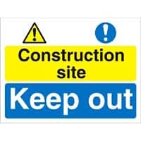 Site Sign Construction Site Fluted Board 45 x 60 cm